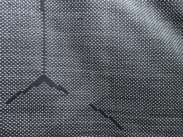 JAPANESE KIMONO / ANTIQUE KIMONO / DORO OSHIMA TSUMUGI / SILK / WOVEN KIKKO PATTERN / 5MARUKI